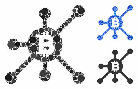 Bitcoin full node Composition Icon of Spheric Items 스톡 일러스트