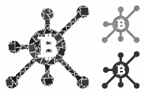 Bitcoin full node Composition Icon of Ragged Parts Stock Illustration