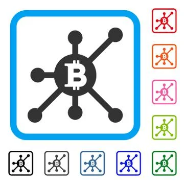 Bitcoin Full Node Framed Icon Stock Illustration