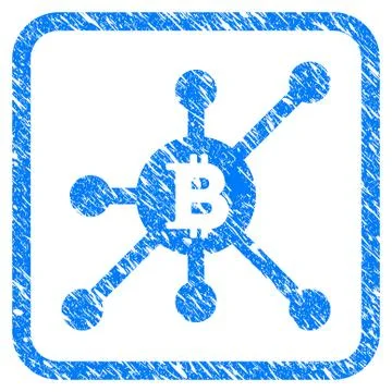 Bitcoin Full Node Framed Stamp Stock Illustration