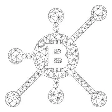Bitcoin Full Node Vector Mesh 2D Model 스톡 일러스트