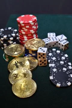 Bitcoin gambling photo Stock Photos