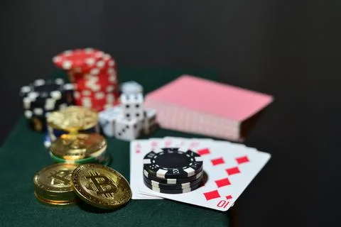 Bitcoin gambling photo Stock Photos