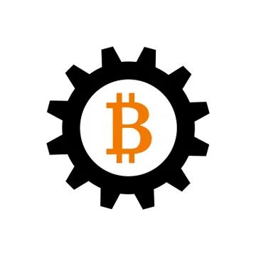 Bitcoin in gear wheel Stock Illustration