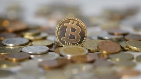 BitCoin glare Stock Footage