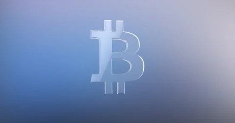 Bitcoin Glass 3d Icon Stock Footage 66576471