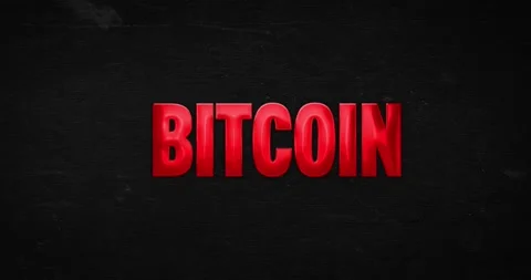 Bitcoin. Glossy red word animation Stock Footage 138175877