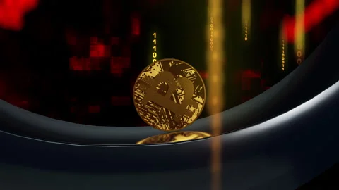 Bitcoin Goes Down and Up Stock Footage 194507174