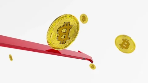 Bitcoin Going Down Stock Footage 290434810