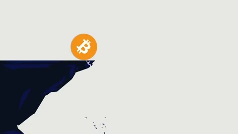 Bitcoin going down,Bitcoin crash,BTC. including transparent background Stock Footage 230673108