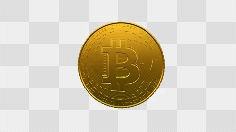 BitCoin Gold BTC rotating seamless loop on Transparent Background 4K UHD Stock Footage