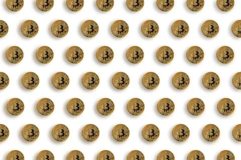Bitcoin gold coin pattern. Cryptocurrency and virtual money concept. Stock Photos