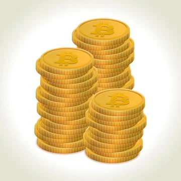 Bitcoin gold coins Stock Illustration