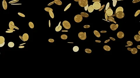 Bitcoin Gold Falling Down Stock Footage 241864351
