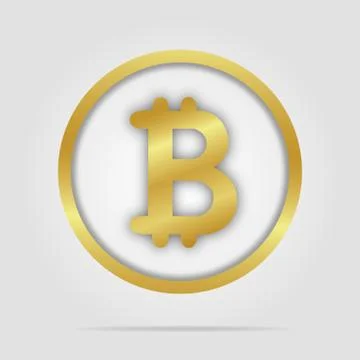 Bitcoin gold icon with soft shadow Stock Illustration