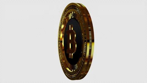 Bitcoin Gold Logo Icon, Alpha Channel, Looped, Exclusive Stock Footage 301074928
