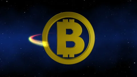 Bitcoin Gold Rotate Starfield Stockbeeldmateriaal 340406380