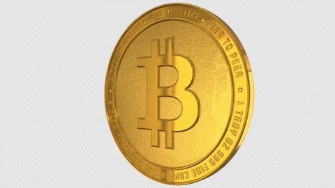 BITCOIN gold rotation coin loop Lens flare Stock Footage 261178803
