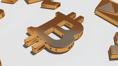 Bitcoin gold symbol Stock Illustration