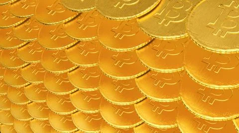 Bitcoin gold wallpaper background texture 3d illustration render Illustrazione stock