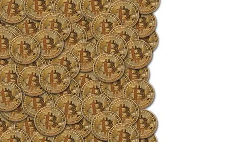 Bitcoin golden cryptocurrency coin background. 3D Rendering イラスト素材
