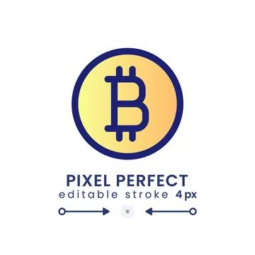 Bitcoin gradient fill desktop icon Illustrazione stock