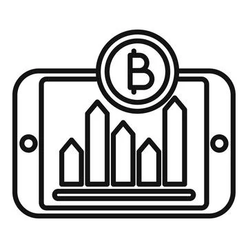 Bitcoin graph analyst icon outline vector. Data price salary Stock Illustration