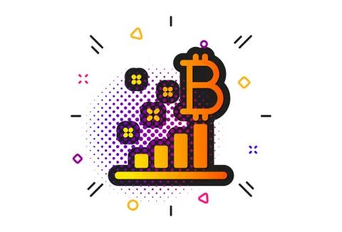 Bitcoin graph icon. Cryptocurrency analytics sign. Vector 스톡 일러스트