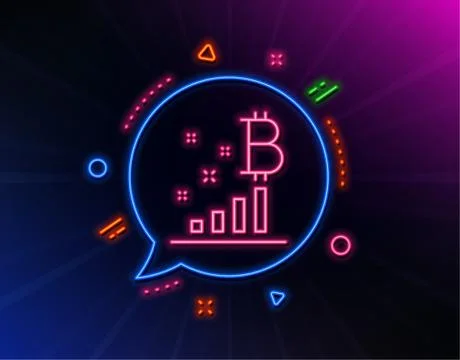 Bitcoin graph line icon. Cryptocurrency analytics sign. Vector 스톡 일러스트