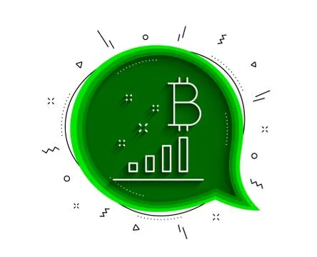 Bitcoin graph line icon. Cryptocurrency analytics sign. Vector 스톡 일러스트
