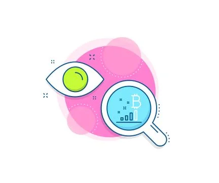 Bitcoin graph line icon. Cryptocurrency analytics sign. Vector Illustrazione stock