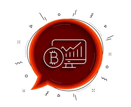 Bitcoin graph line icon. Cryptocurrency analytics sign. Vector 스톡 일러스트