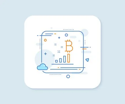 Bitcoin graph line icon. Cryptocurrency analytics sign. Vector 스톡 일러스트