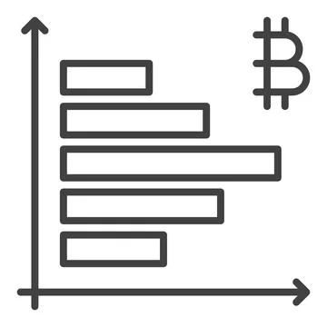 Bitcoin Graph vector Crypto Trading linear icon or symbol Illustration