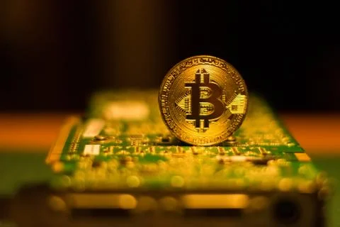 Bitcoin graphic card mining Stock Photos