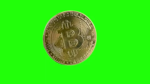 Bitcoin Green Screen Stock Footage 306036176