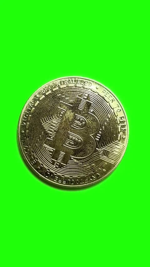 Bitcoin Green Screen Stock Footage 306108223