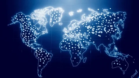 Bitcoin Growing fast World Map 스톡 동영상 94133377