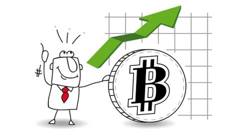 Bitcoin is growing up Stock Illustration