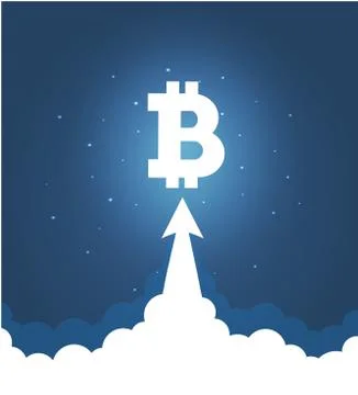 Bitcoin grows. Digital currency. Cryptocurrency. Virtual money concept. Stock Illustration