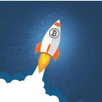 Bitcoin grows. Digital currency. Cryptocurrency. Virtual money concept. Stock Illustration