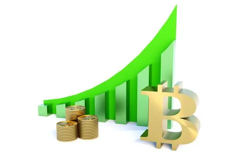 Bitcoin growth chart Illustrazione stock