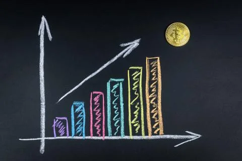 Bitcoin growth chart Stock Photos