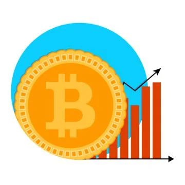 Bitcoin growth chart symbol Stock Illustration