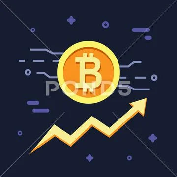 Bitcoin growth concept. Crypto currency. Digital money Stock Illustration