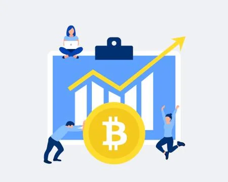 Bitcoin growth concept. Stock Illustration