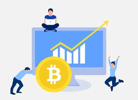 Bitcoin growth concept. 库存插图