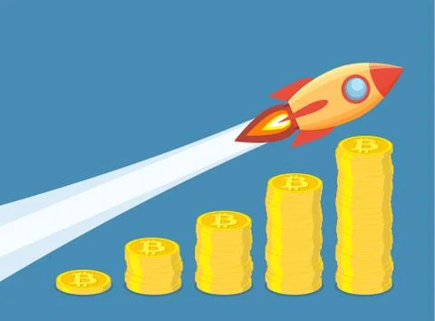 Bitcoin growth concept. Stock Illustration