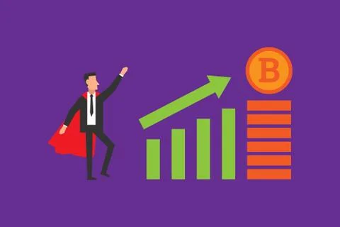 Bitcoin growth concept Stock Illustration