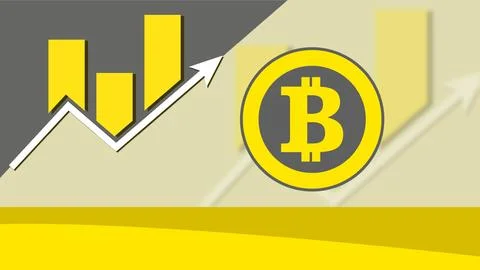 Bitcoin Growth Concept with Increasing Bars Stock Illustration